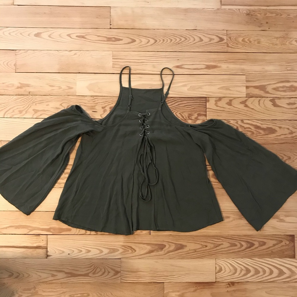 Green open back top